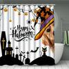 Happy Halloween Shower Curtain Set 3D Print Waterproof Polyester Fabric Bath Curtain Home Bathroom Halloween Decor With 12 Hooks