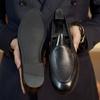Black Brown Genuine Leather Mens Slip On Casual Loafers Shoe  Fashion New Low Top Round Toe Dress Daily Wear Shoes Versatile