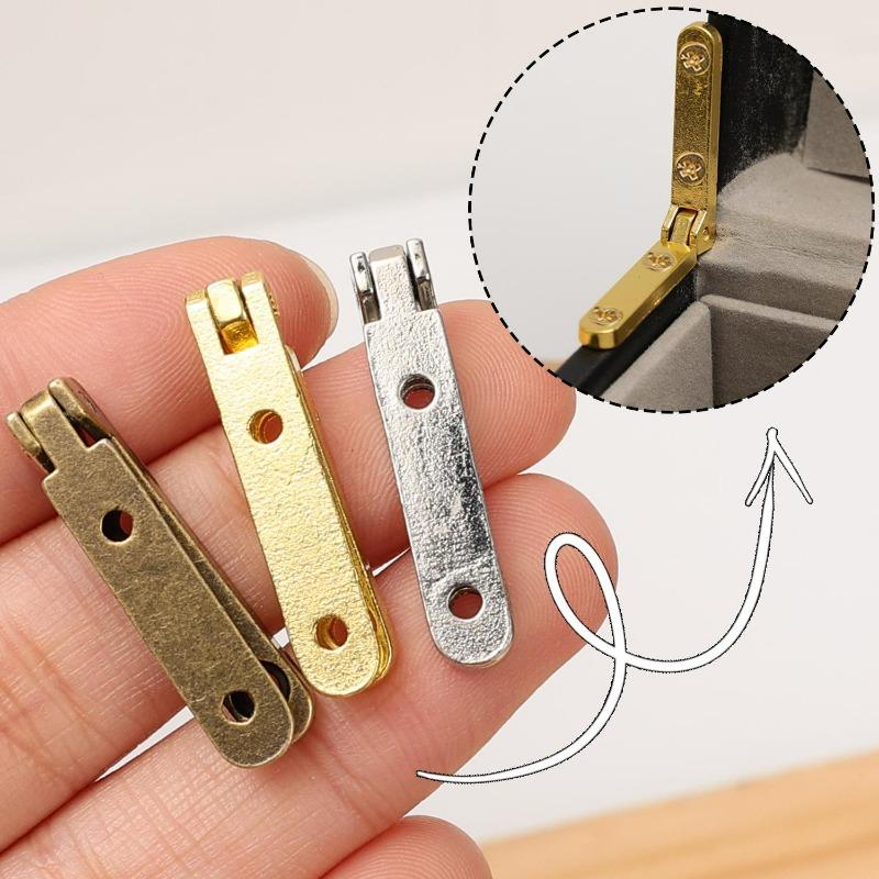 Folding 90 Degree Hinges Metal Fittings Furniture Accessories Wooden Box Jewellery Case Fold Hardware Secure Fasteners Parts Kit