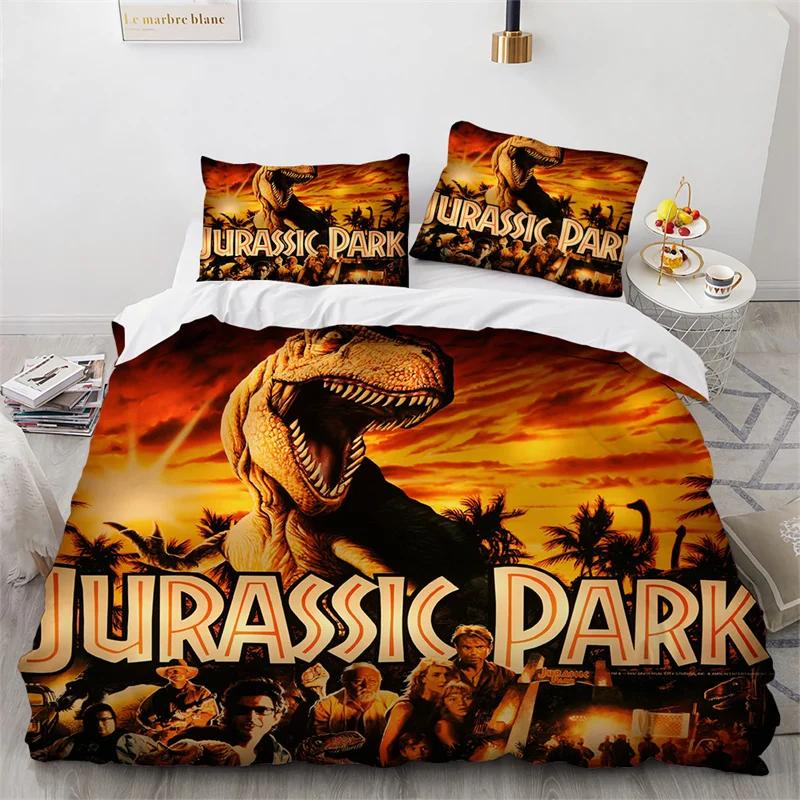 Jurassic World Park Dinosaur Bedding Set Boys Girls Twin Queen Size Duvet Cover Pillowcase Bed Kids Adult Home Textileextile