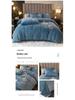 Plush Coral Fleece Winter Bedding Set: Thickened Velvet Duvet Cover, Flannel Bed Sheet, and Pillowcases