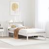 VidaXL Bed Frame with Headboard White 75x190cm Solid Pine Wood, Bed, Bedroom Furniture, Wooden Bed, Single Bed, 3306526