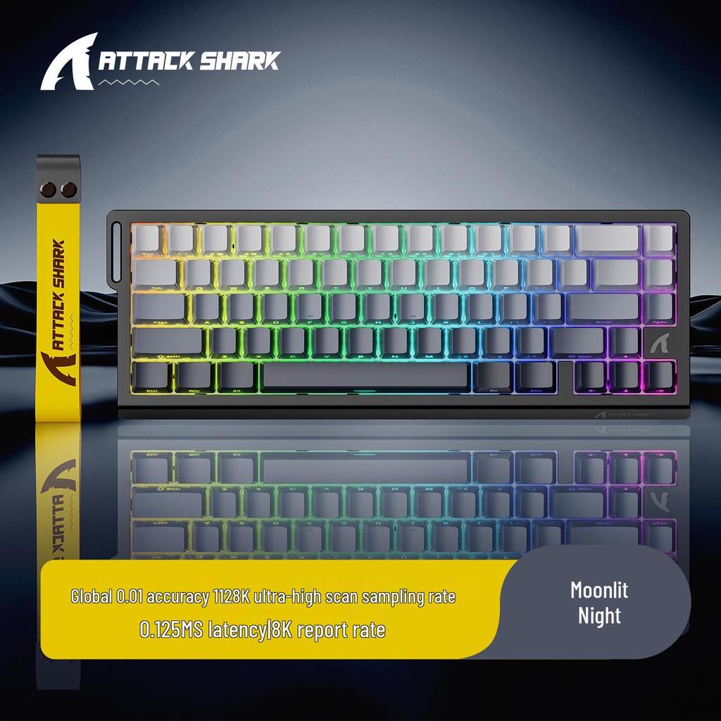 Manyetik Eksenli, Kenar Oymalı, Kablolu RGB, Ayarlanabilir Tuş Hareketi, E-spor için Düşük Gecikmeli Attack Shark X68HE Mekanik Klavye