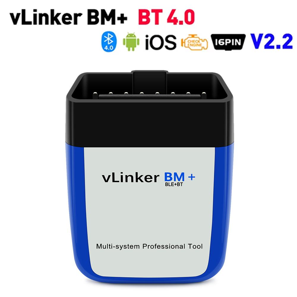 Vgate vLinker BM ELM327 V2.2 For Bimmercode Scanner OBDII Bluetooth 4.0 OBD 2 OBD2 Car Diagnostic ELM 327 V1 5 Auto Tool