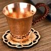 Vintage Hrnček z čisté mědi, Ručně vyráběný, Kladívkovaná textura, Pletené ucho, Snídaňový, Mule, Na mléko, Na pivo, Na kávu, 170ml šálek, Čajová sklenice, Stolní nádobí