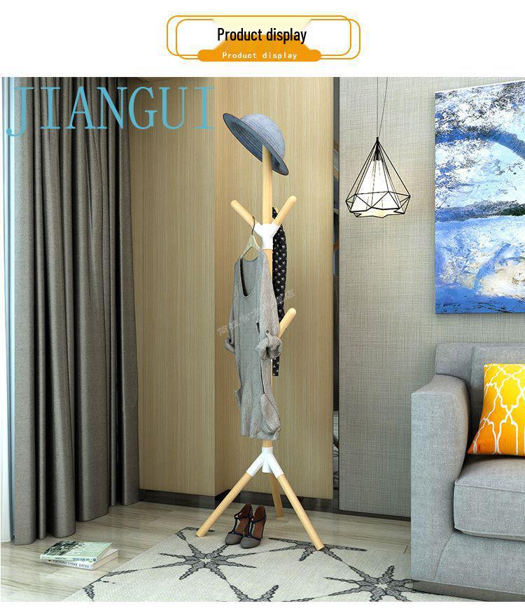 Samostatný dřevěný stojan na kabáty - Minimalistické úložné řešení do ložnice pro oblečení a tašky