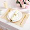 12 Pcs Gold Disposable Placemats Bulk 12 x 18 Inch Gold Doilies Metallic Glitter Rectangle Foil Placemats Table Decoration Dining Place mats for