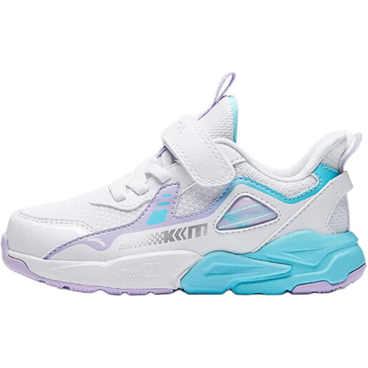 Anta Kids Synthetic Leather Mesh Comfortable Versatile Anti-Kick Breathable Low-Top Running Shoes Kids sneaker White A22449937-1