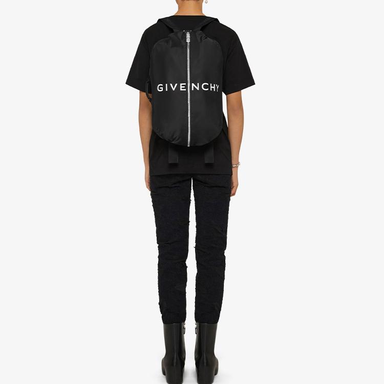 Givenchy 4G Logo Zipper Print Adjustable Canvas Shoulder Strap Nylon Fabric Backpack Large Men backpack Black BK50A8K1JE-001