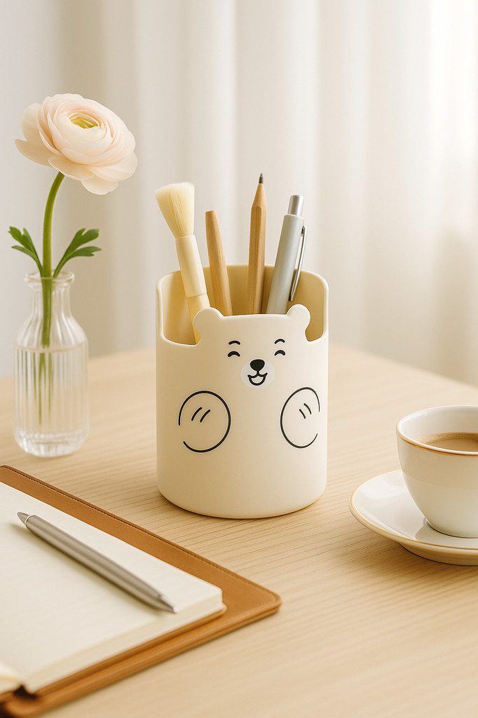Niedlicher Bären-Bleistifthalter, Schreibwaren-Organizer für den Schreibtisch, Schule, Büro, Zuhause