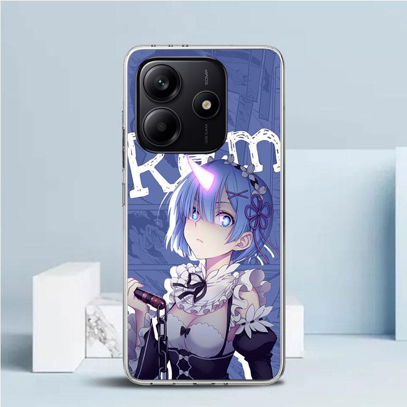 R-Rem Re Zero Anime Soft Cover for Xiaomi Redmi Note 15 14 13 12 Pro Plus Phone Case 14S 11S 11T 11E 10S 10 4G Pattern Shell Red