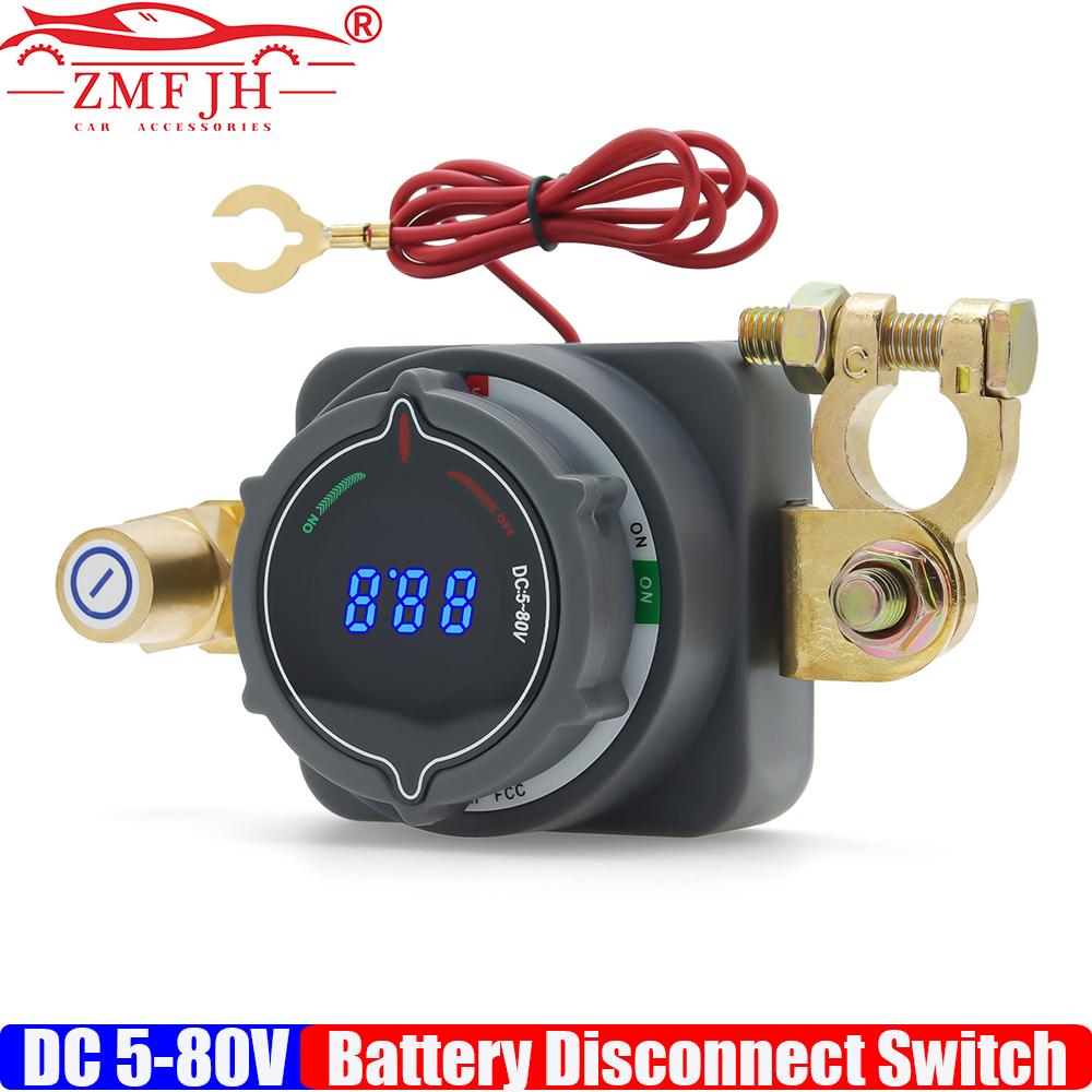 ZMFJH DC5-80V 300A Переключатель отключения аккумулятора с вольтметром Вкл Выкл Аварийный выключатель для морского транспорта, автодома, автомобиля, Автомобильный выключатель отключения аккумулятора