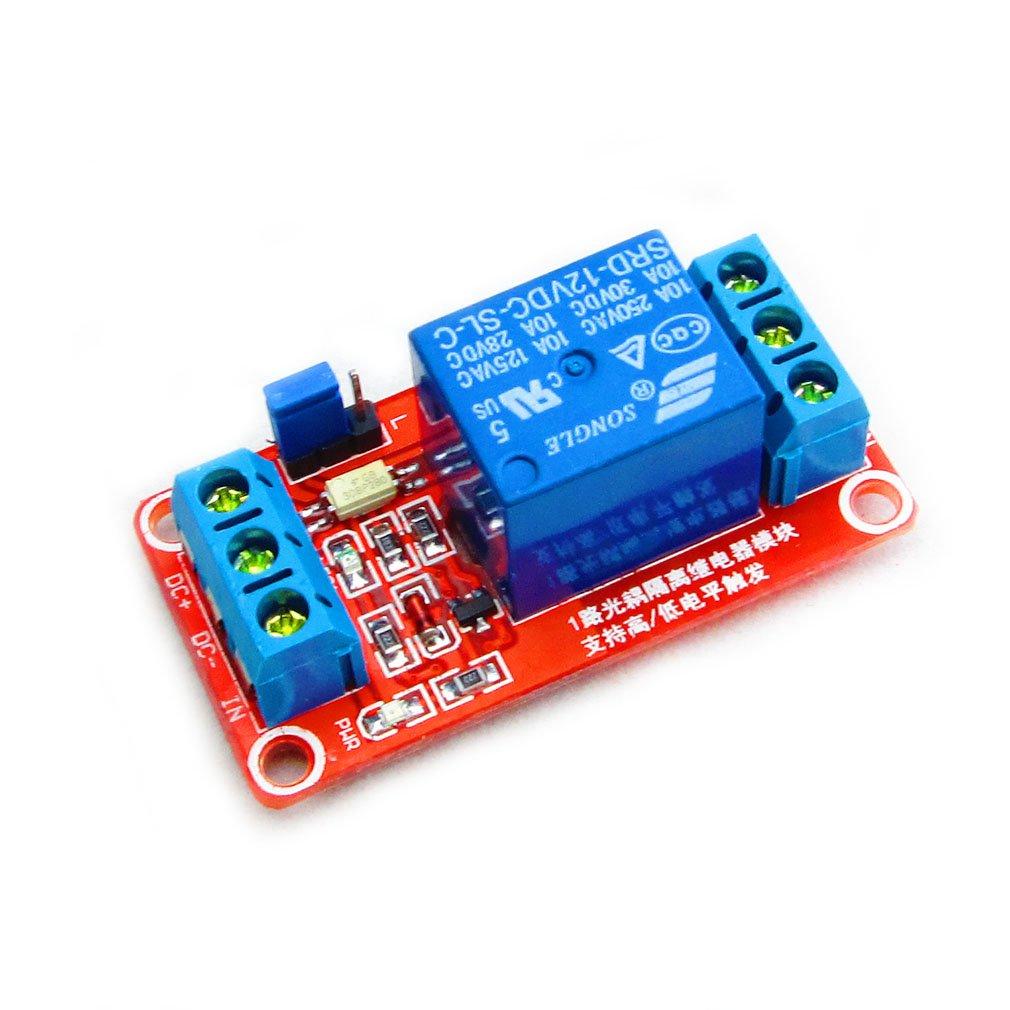 HiLetgo 12V 1 Channel Relay Module with Optocoupler Isolation Support High or Low Level Trigger