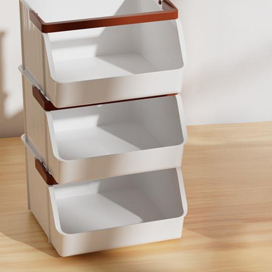 Desktop-Aufbewahrungsbehälter Kunststoff-Aufbewahrungsbox mit Griff Stapelbarer Aufbewahrungs-Organizer für Snacks Toilettenartikel Küchengewürze Büro Heimgebrauch