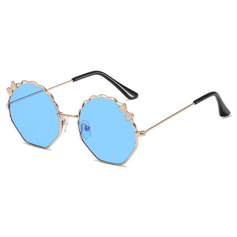 

Metal Bow Children s Sunglasses Polygonal Korean Version For Boys And Girls Sunscreen Sun Spectacles Cute Candy Spectacles 1PC
