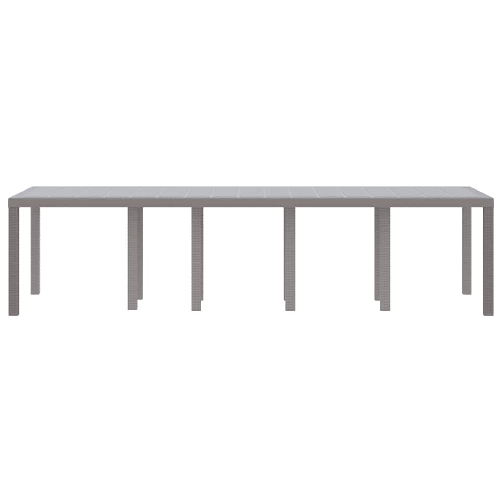 Garden Table Light Gray 300 x 100 x 73 cm Poly Rattan