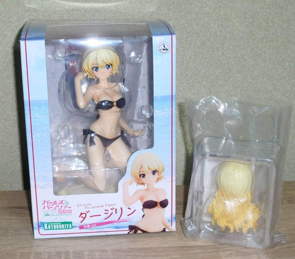 Girls und Panzer Darjeeling Ver. Figure (Movie Version) with Long Hair Parts, 1/7 Scale Pre-painted PVC Figure, Garupan