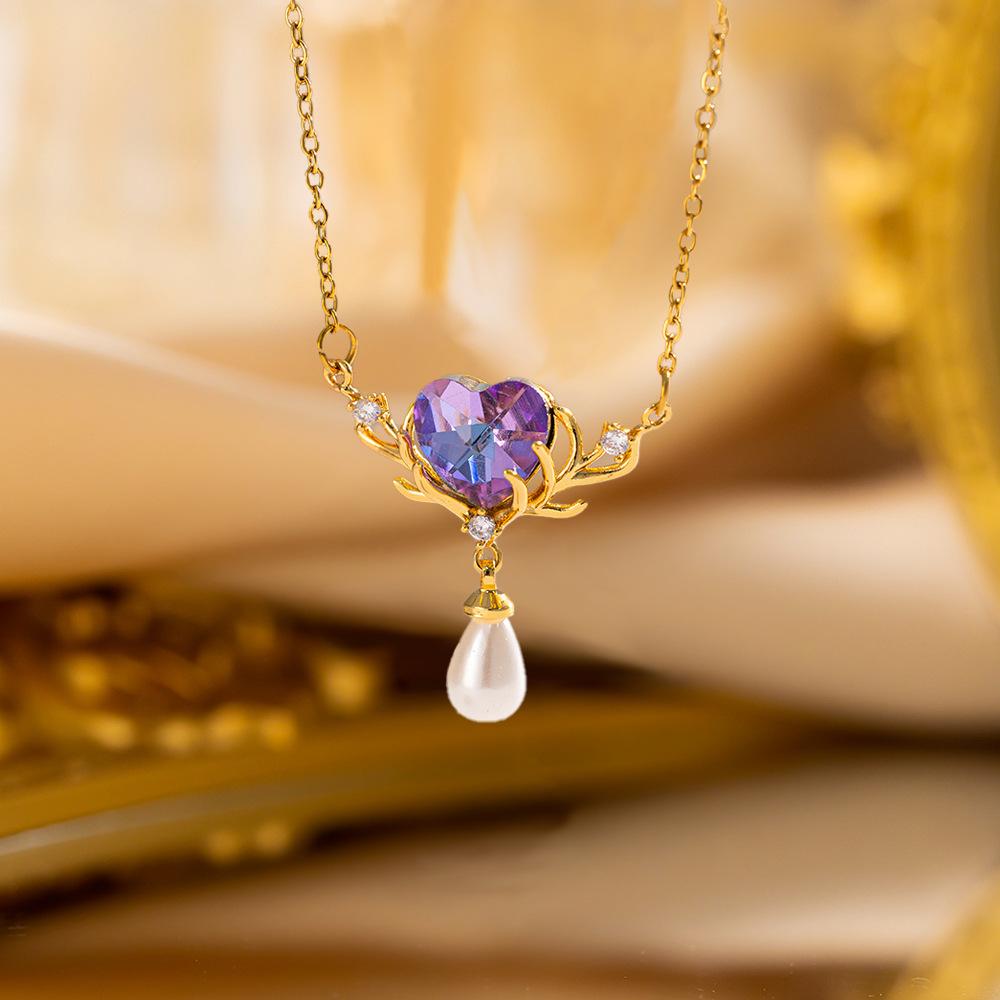 Elegant Luxury Full Zircon Copper Micro Inlaid Necklace Women Simple Exquisite Collarbone Chain Necklace