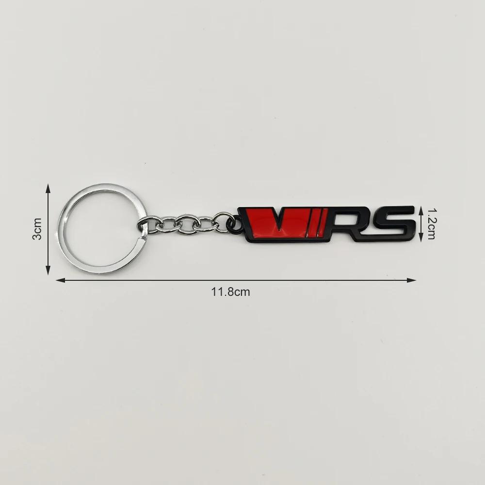 HGWE4 Metall Autoschlüsselanhänger Schlüsselanhänger Halter Auto Schlüsselanhänger Anhänger für Skoda VRS Logo Octavia RS Fabia Rapid Superb Kodiaq Auto Zubehör