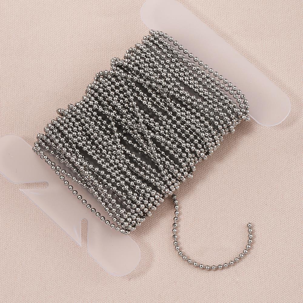5 Meter 2 Meter Edelstahl Kugelkette Perlenketten für Armband Halskette DIY Schmuckherstellung Zubehör Großhandel