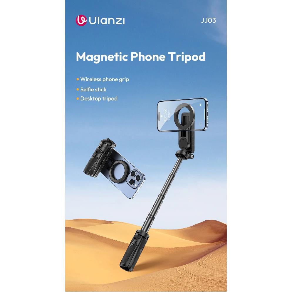 Ulanzi JJ03 Magnetic Phone Tripod Wireless Handle Selfie Stick Desktop Foot Suitable iPhone 16/15/14/13 Pro Max