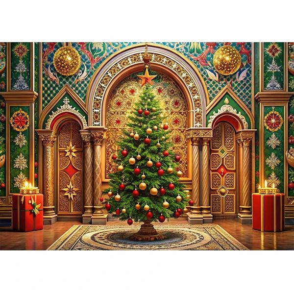 Beenle Christmas Photography Backdrop Xmas Tree Fireplace Gifts Family Party Decor Kids Portrait Background Decor Photo Studio