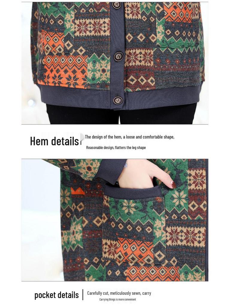 Plus Size Women's Autumn/Winter Knit Cardigan Sweater Coat