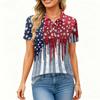 Women's Fashion Casual Lapel Short Sleeve Printed Shirt Women's Button Up Tops