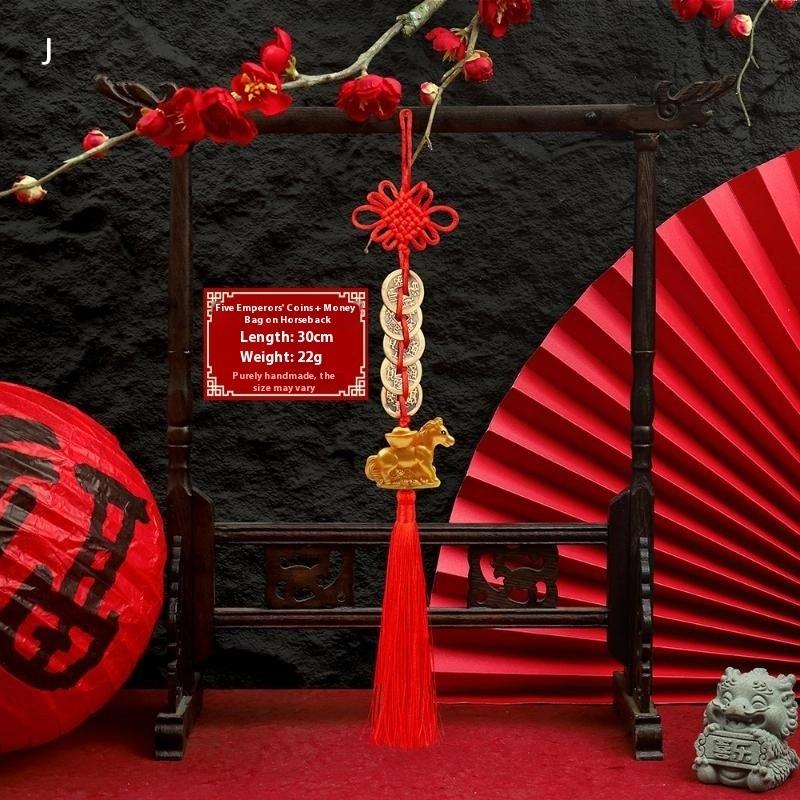 2026 Year Of The Horse Wall Hanging Ornament Chinese  Year Red Gold Lucky Decoration Housewarming Gifts