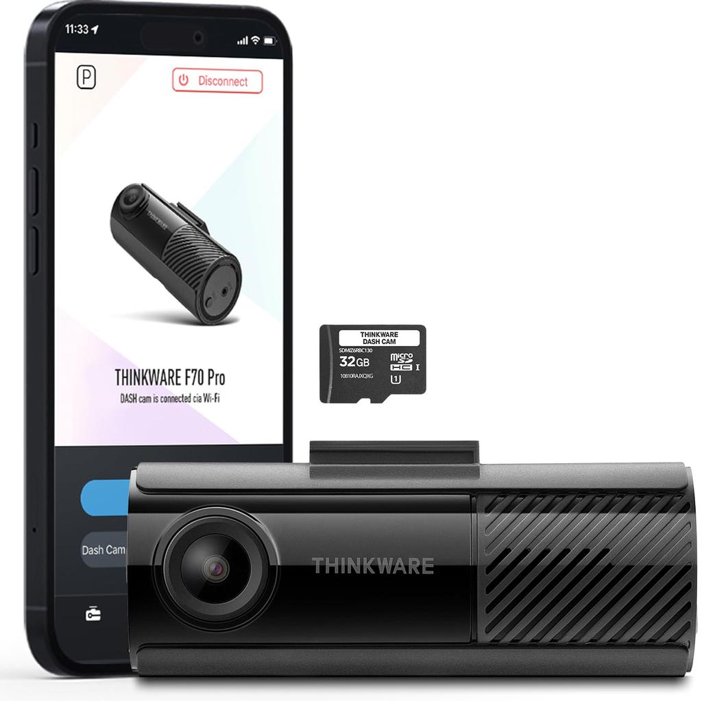THINKWARE F70 Pro Full HD Dash Camera, 2 Megapixels, 140 Degree Ultra Wide Angle,