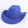 Popular European and American fashion OL style one-word cowboy hat men's and women's high-end top hat jazz hat felt hat
