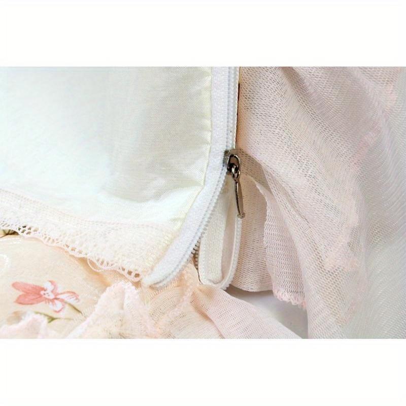 3 PCS/Set High Grade Lace Fabric Bathroom Toilet Seat Cover With Zipper Thick Seat Cushion