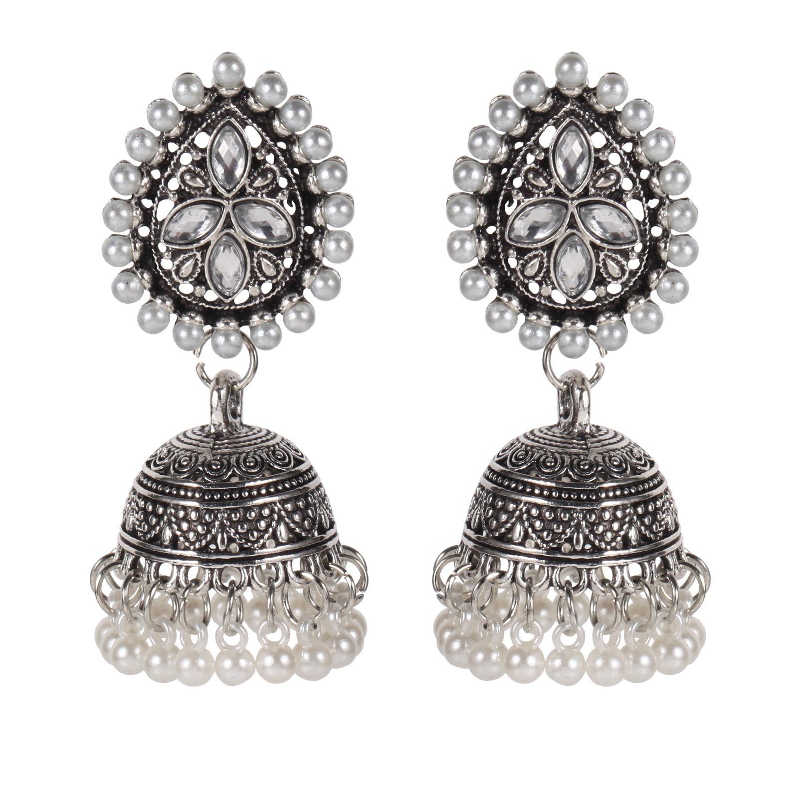Gold-Plated Handmade Tassel Bell Dangle Earrings - European Ethnic Style