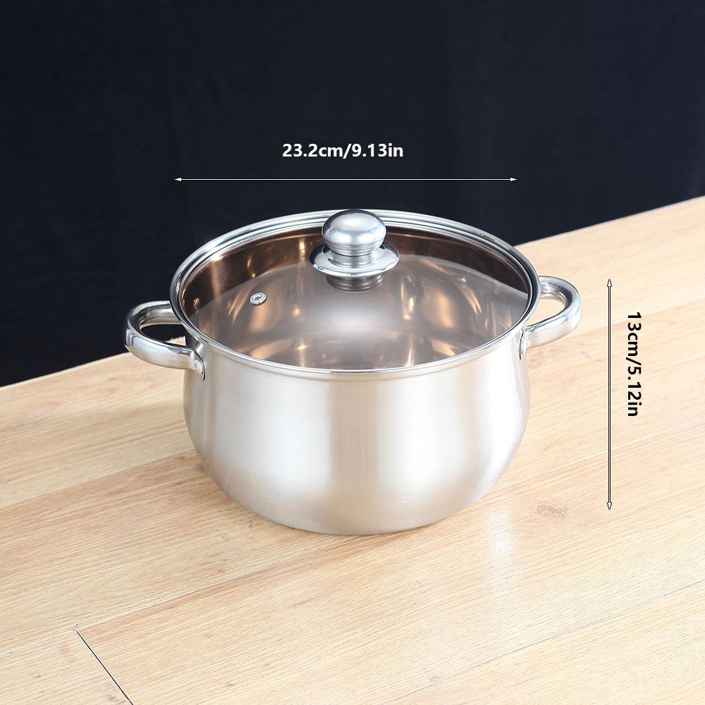 

1pc Stockpot with Glass Lid, Stainless Steel Stockpot, Multipurpose Soup Pot, Cooking Pot, Sauce Pot for Chili, Pasta, Curries,