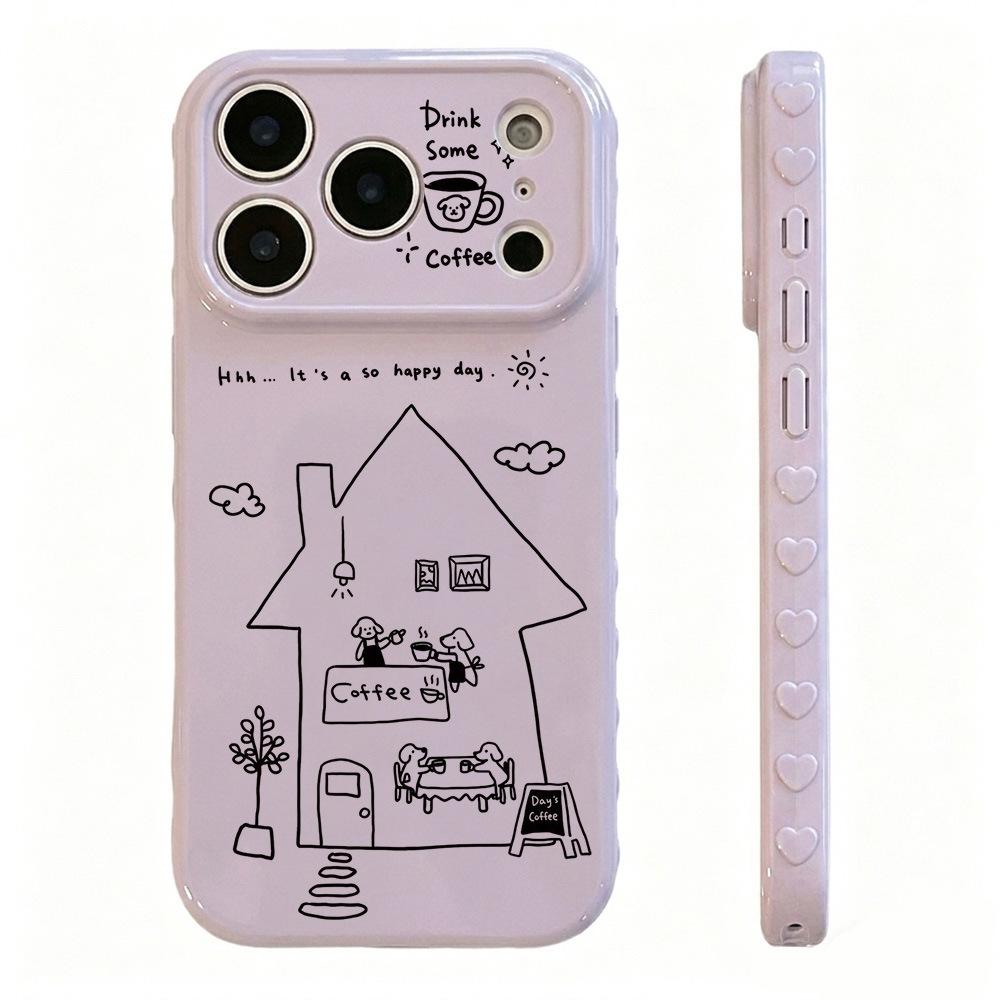 Applicable iPhone16 Apple 17promax line puppy house phone case 15 creative 14 cartoon 13 soft case