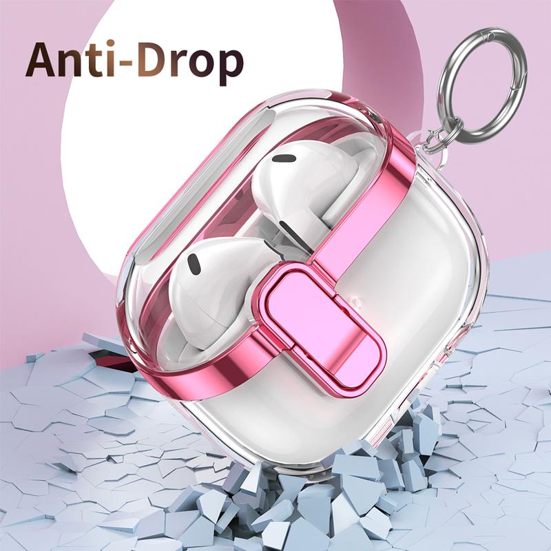 For Samsung Galaxy Buds 3 Pro/ Buds 3 Cover Lock Buckle Electroplating Anti Fall Protective Shell For Galaxy Buds 3Pro Case