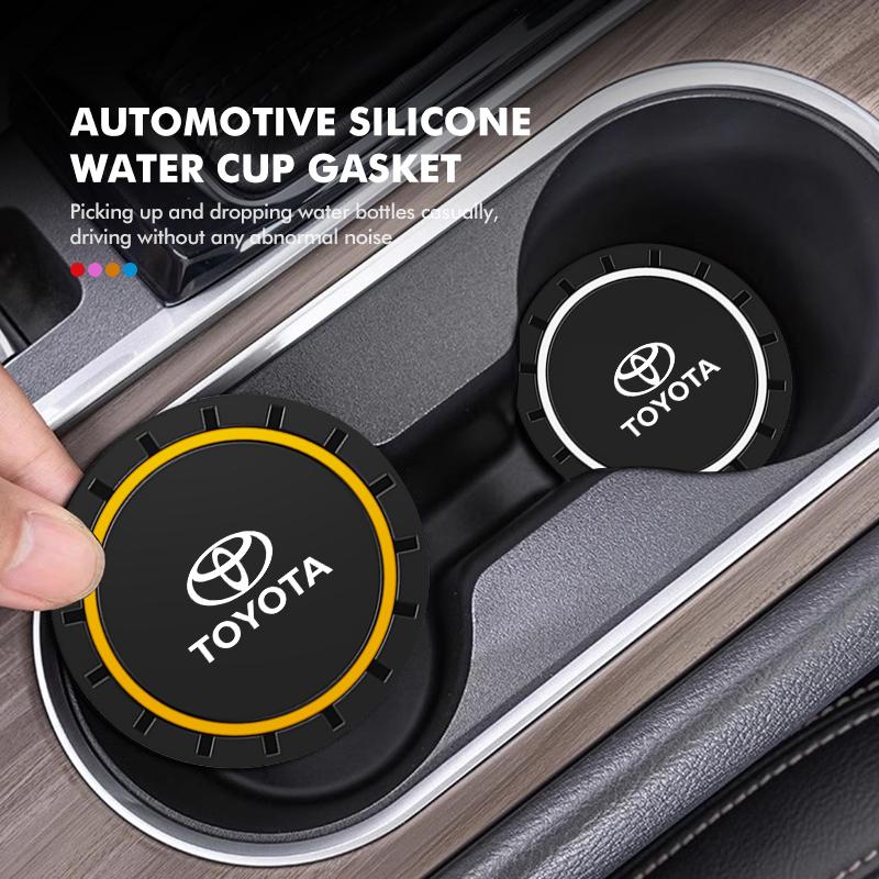 2026 New For Toyota 2pcs Silicone Car Water Cup Holder Coaster Anti Slip Pad Mat For Toyota Avalon Verso Fortuner 4Runner Highla