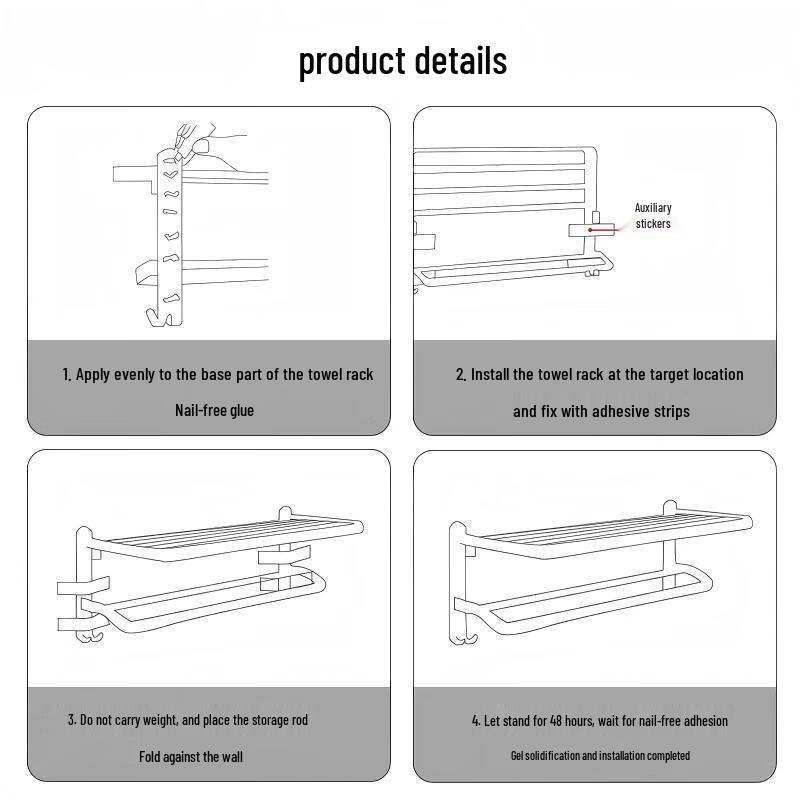 Royalstar Carbon Steel Bathroom Foldable Towel Rack