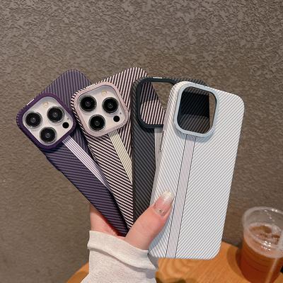Phone Case For iPhone 11 13 16 ProMax Case iPhone 13 14 15 ProMax 12 13 ProMax 16 Plus 7 8 Plus 13 Pro 14 Pro Metal 3D Carbon Fiber Mobile Phone Case