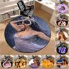 1pc Ayliva, the Sweet Singer Round Carpet Painted Printed Circular Carpet, Home Door Mat, Outdoor Travel Protection Carpet