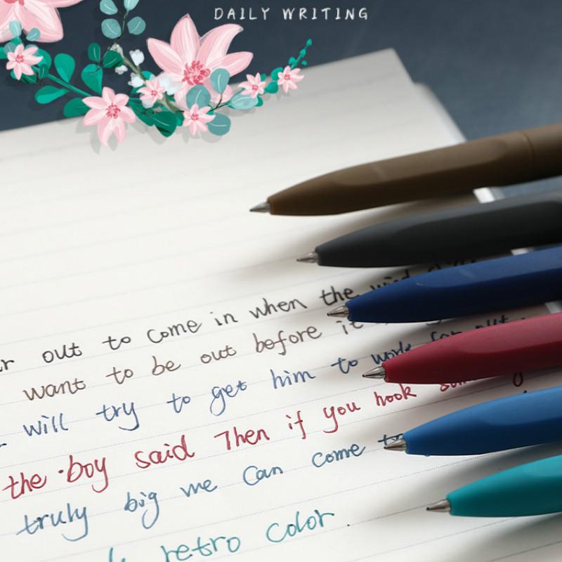 6 Stück/Box Retro Farbe Gelstift Stift Chinesischer Stil Farbe Schnelltrocknend Handstift Retro Stift