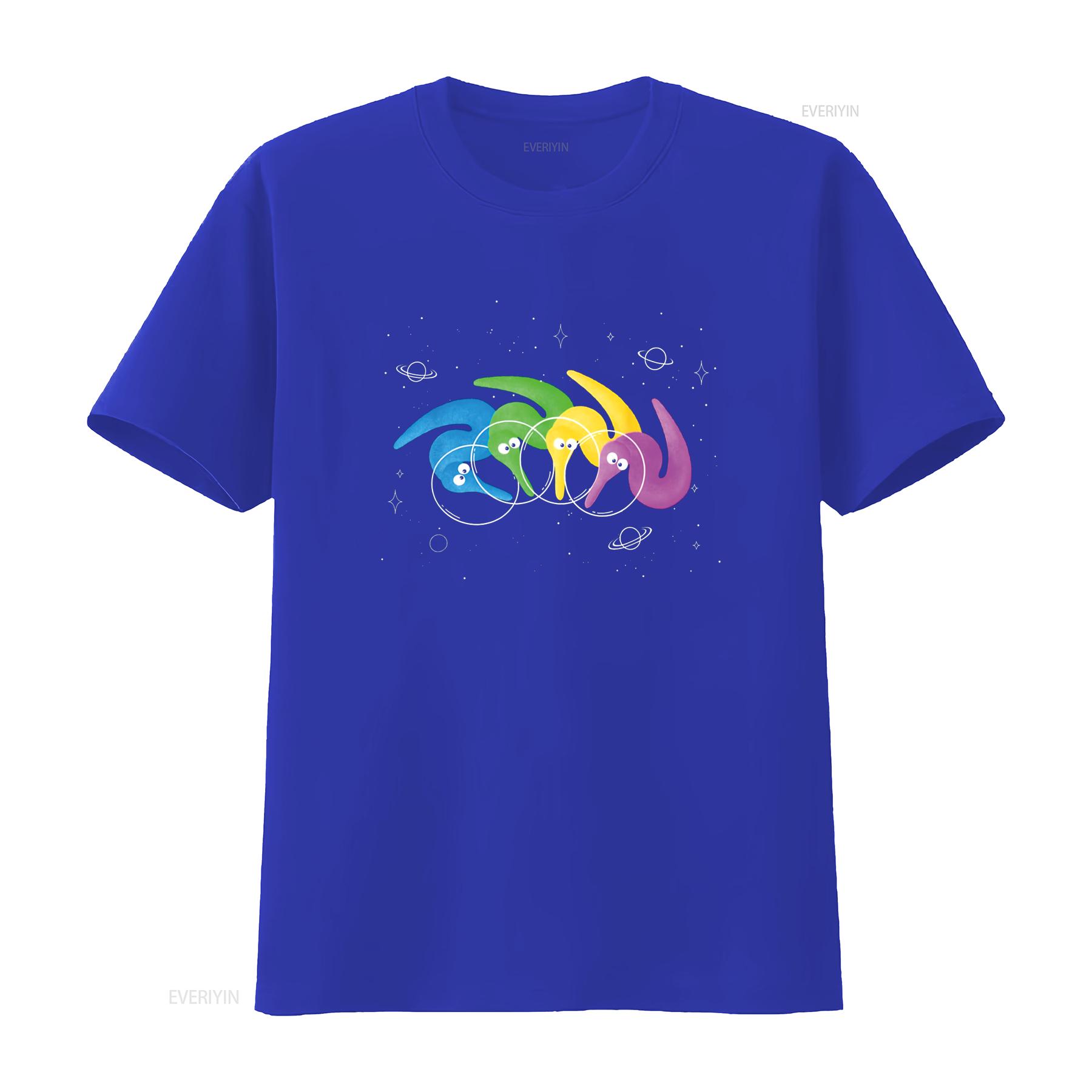 

Magic Fuzzy Worms on a string in the Space T Shirt vintage Washed Stretched Versatile graphic Casual streetwear Comfortable S