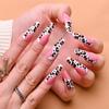 Sztuczne Paznokcie Wzór Panterki Różowy Długi Balet Sztuczne Paznokcie Lakier Do Paznokci Lakier Do Paznokci Gotowy Lakier Do Paznokci Francuski Manicure