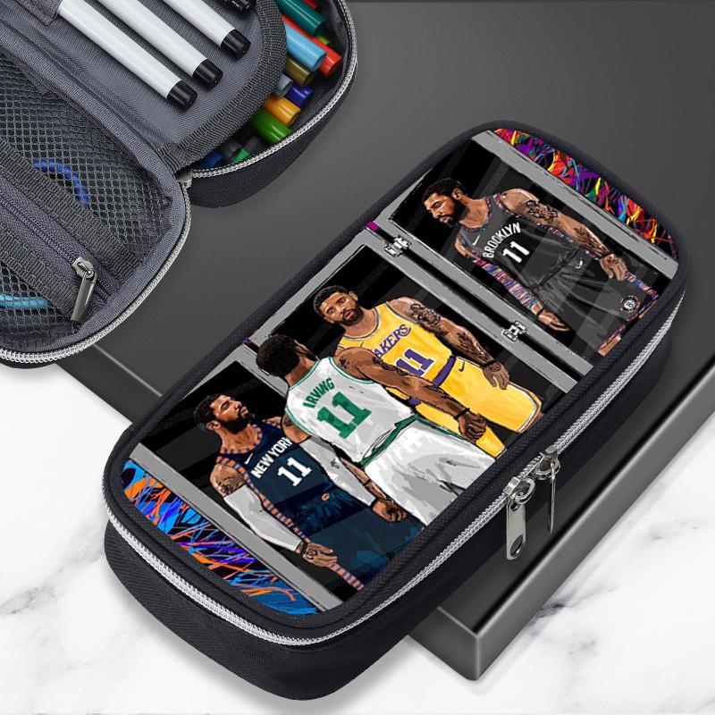 Cartoon NBA Basketball Star Stephen Curry Inspired Pencil Case Kids Boys Girls Large Capacity School Organizer
