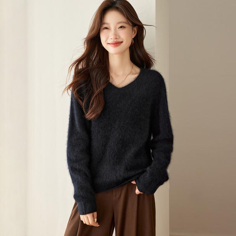 Women's Cashmere Blend V-Neck Knit Sweater