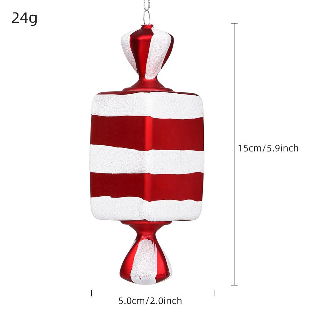 16cm Large Candy Pendant Christmas Decorations Wedding Decorations Red and White Painted Gold Party Decorations Home Decorations
