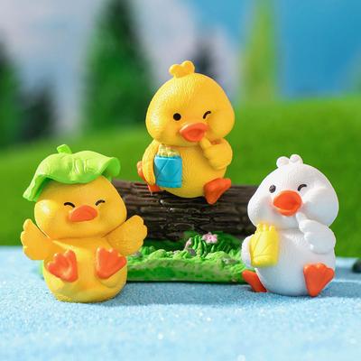 Micro Landscape Cute Little Yellow Duck Animal Figure Blind Box Gardening Landscaping Decoration Desktop Small Ornaments
