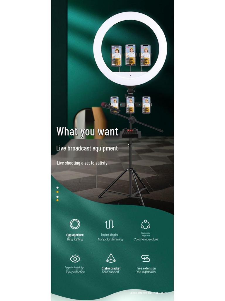 2025 Ring Light Stand for Live Streaming & Beauty Selfies - 22-inch Mobile Phone Holder for Influencers