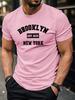2026 Hot Sale Summer New Unisexs Summer Fashion Casual Loose Brooklyn Est 1631 Printed Sports Round Neck Short Sleeve Tshirt Top