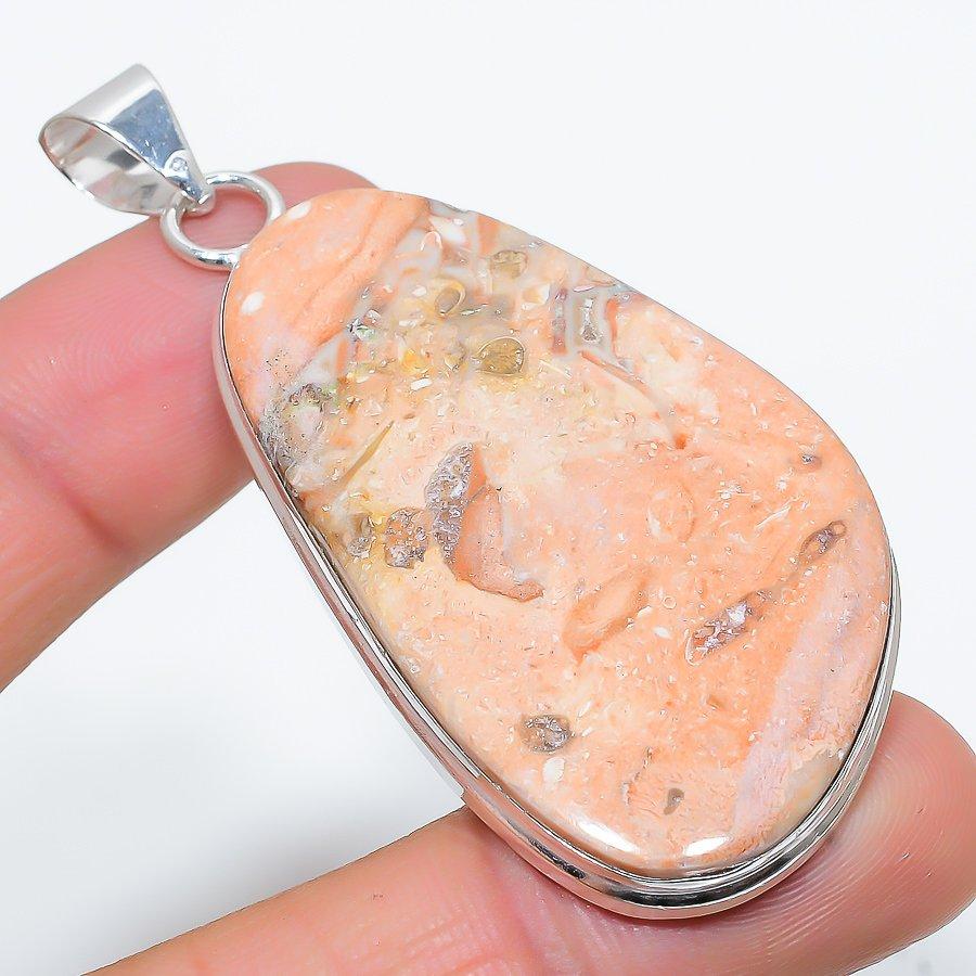 

Leopard Skin Jasper Gemstone Handmade Ethnic Jewelry Pendant 2.76 SR-7109